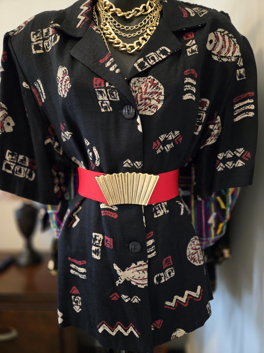 Patterned Oversized Shirt